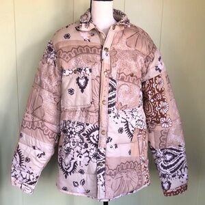 Patchwork Bandana Print BDG Quilted Puffer Shacket